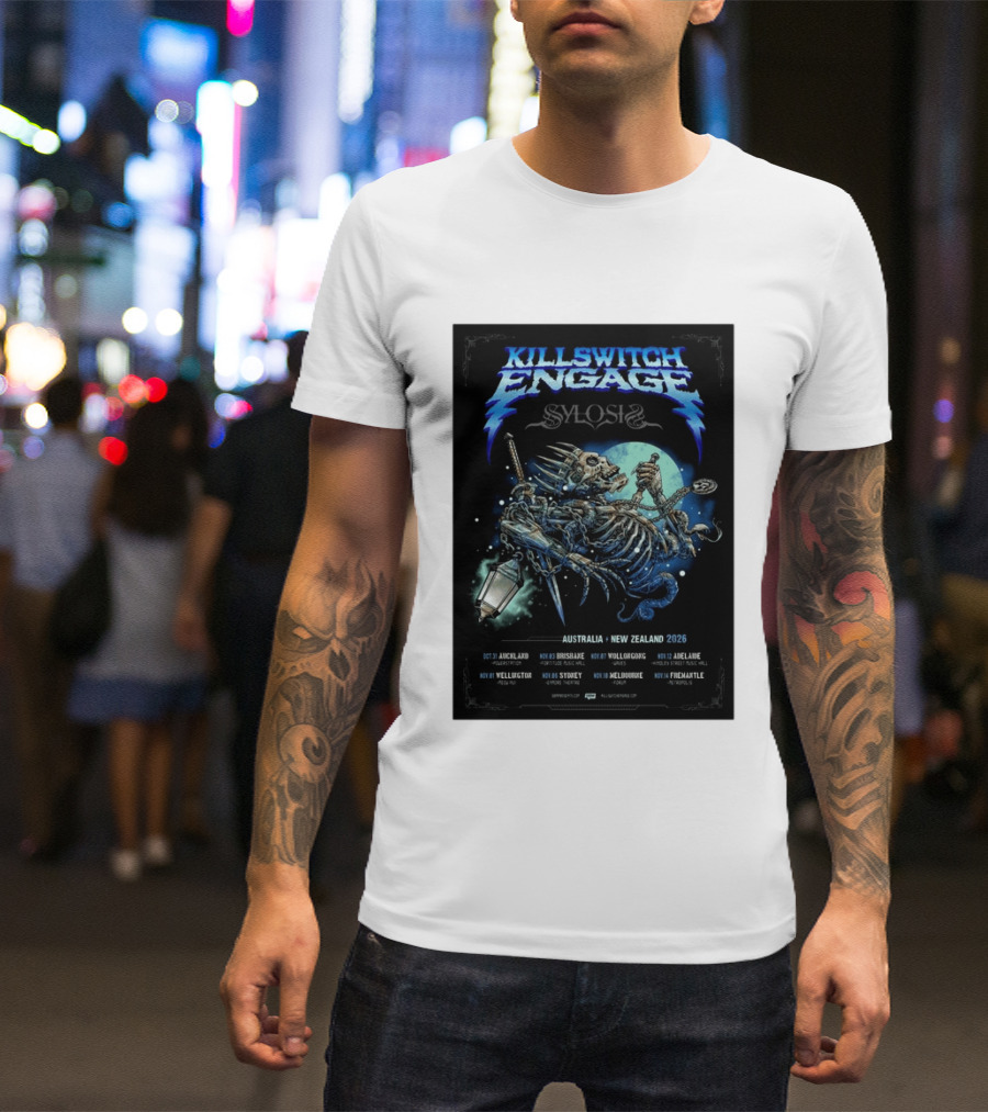 Killswitch Engage Sylosis Australia New Zealand Tour 2026 Concert Dates T-Shirt
