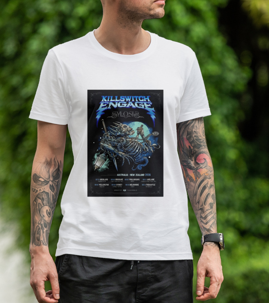 Killswitch Engage Sylosis Australia New Zealand Tour 2026 Concert Dates T-Shirt