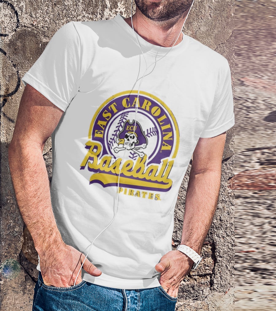 East Carolina Pirates ECU Baseball Skull T-Shirt