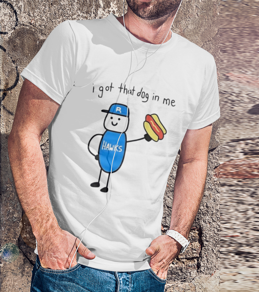 Edmonton Riverhawks I Got That Dog In Me Hot Dog Baseball Stick Figure T-Shirt