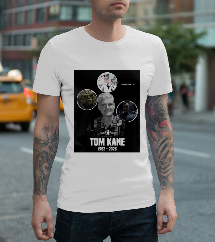 Rest In Peace Tom Kane 1962 2026 Animefeels Yoda T-Shirt