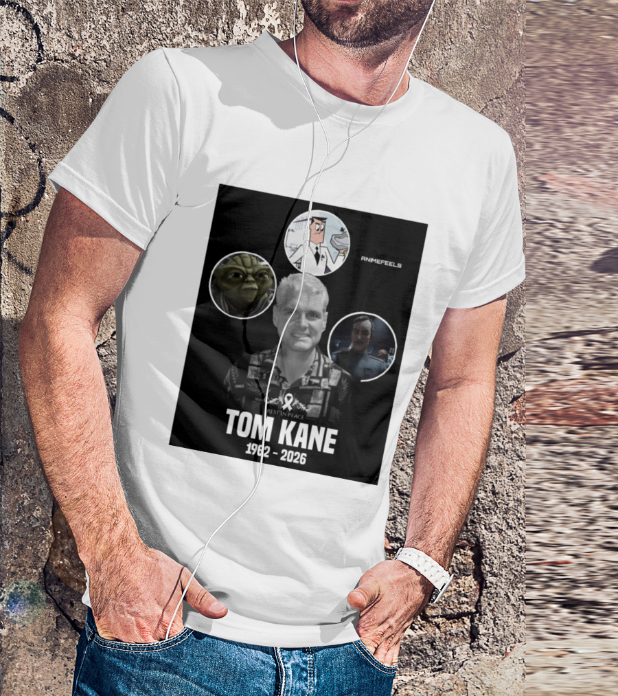 Rest In Peace Tom Kane 1962 2026 Animefeels Yoda T-Shirt