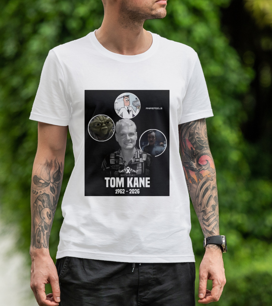Rest In Peace Tom Kane 1962 2026 Animefeels Yoda T-Shirt