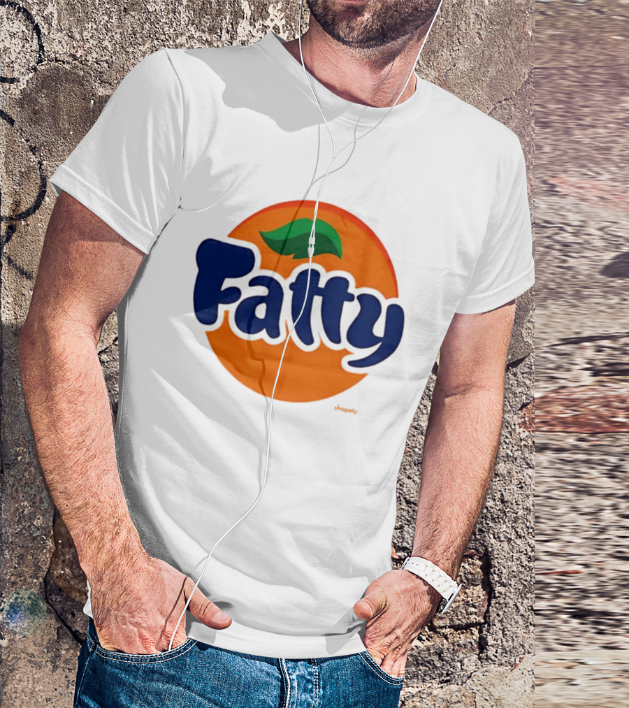 Fatty Fanta Bold Text Orange Circle T-Shirt