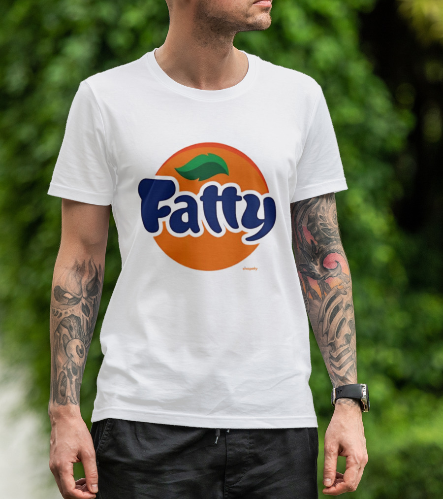 Fatty Fanta Bold Text Orange Circle T-Shirt