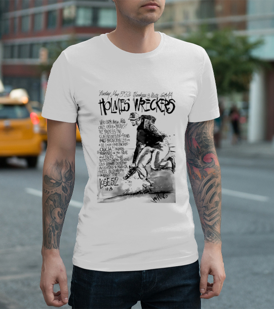 Holmes Wreckers New York Mets Baseball Pitcher Clay Holmes T-Shirt