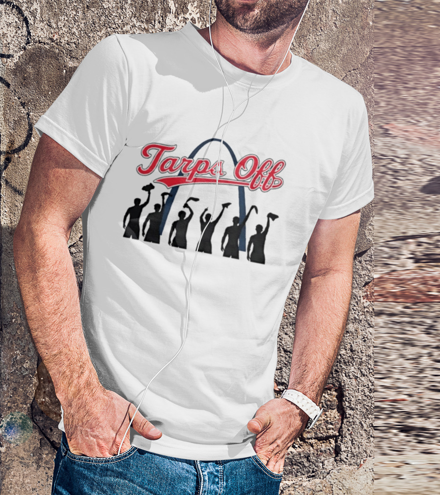 St Louis Cardinals Tarps Off Arch Skyline Celebration T-Shirt