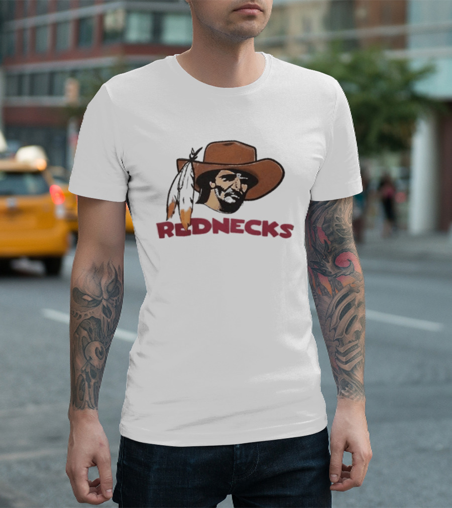 Washington Redskins Rednecks Cowboy Hat With Feather T-Shirt