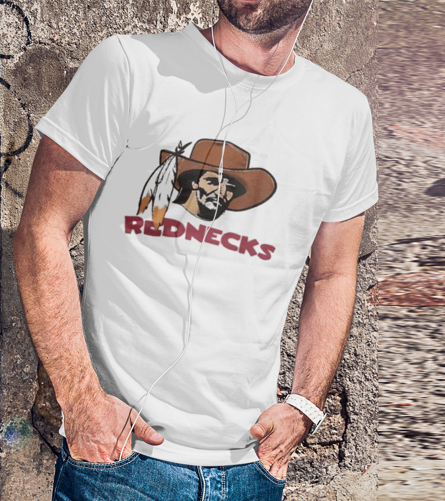 Washington Redskins Rednecks Cowboy Hat With Feather T-Shirt
