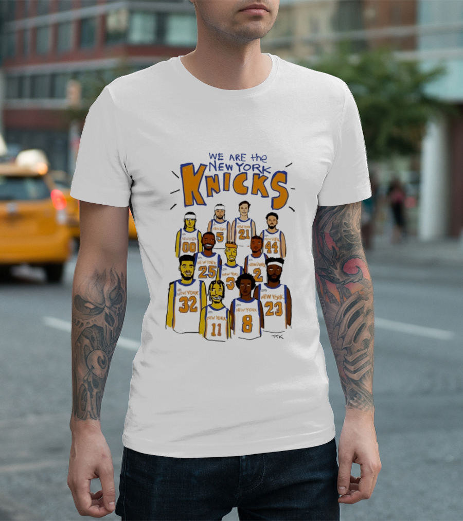 We Are The New York Knicks Players Basketball Doodle Team Roster T-Shirt