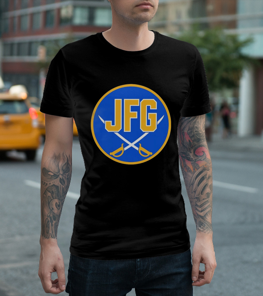 Buffalo Sabres JFG River Hockey Academy Circular Badge Swords T-Shirt