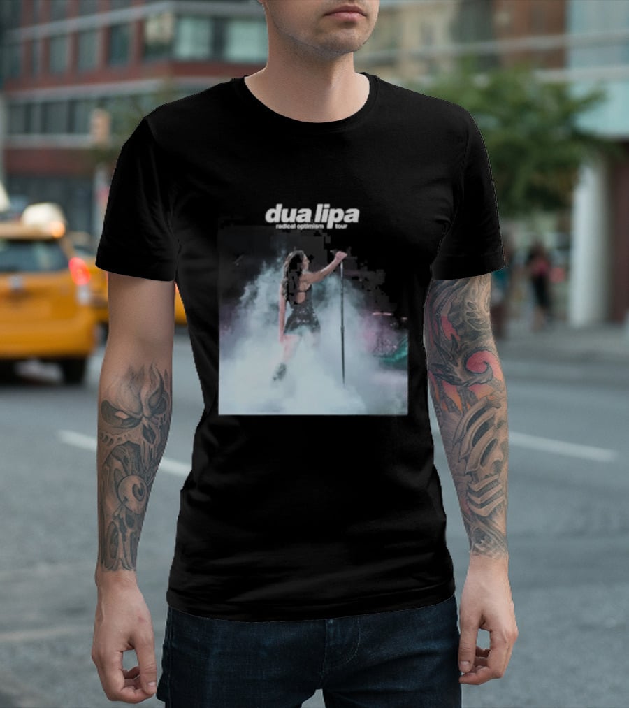 Dua Lipa Round Neck Abstract Pastel Aura T-Shirt