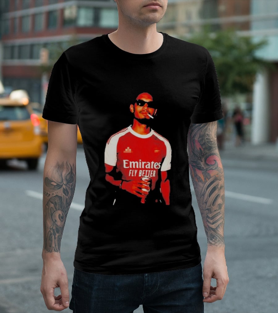 Gabriel Magalhaes Smoking Emirates Fly Better Arsenal T-Shirt