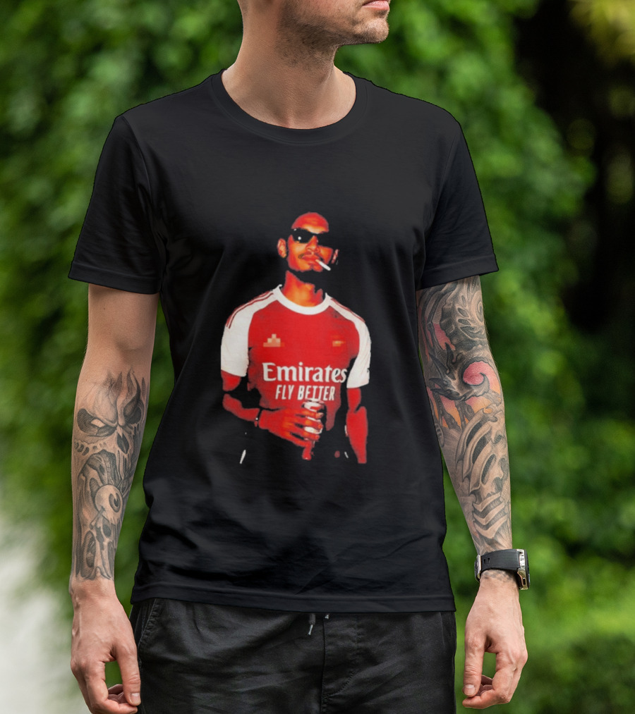 Gabriel Magalhaes Smoking Emirates Fly Better Arsenal T-Shirt