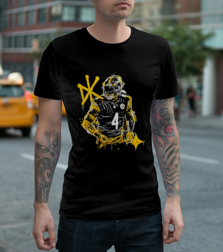 Pittsburgh Steelers Number 4 Here We Go Football Player NFL Fan Gear T-Shirt