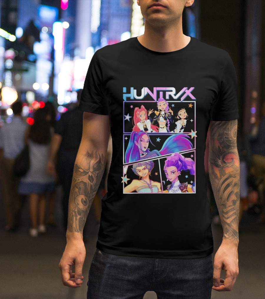 Huntrix Anime Character Panel Demon Hunter T-Shirt