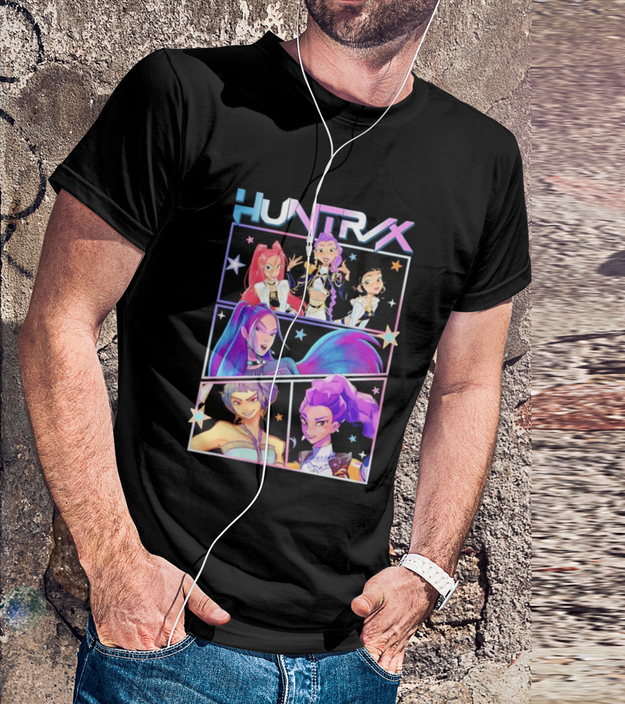 Huntrix Anime Character Panel Demon Hunter T-Shirt