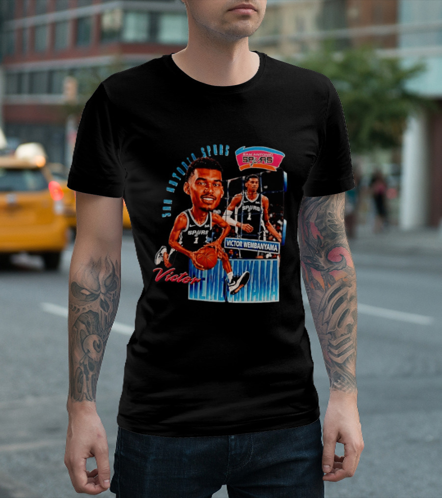 San Antonio Spurs Victor Wembanyama Basketball Caricature T-Shirt