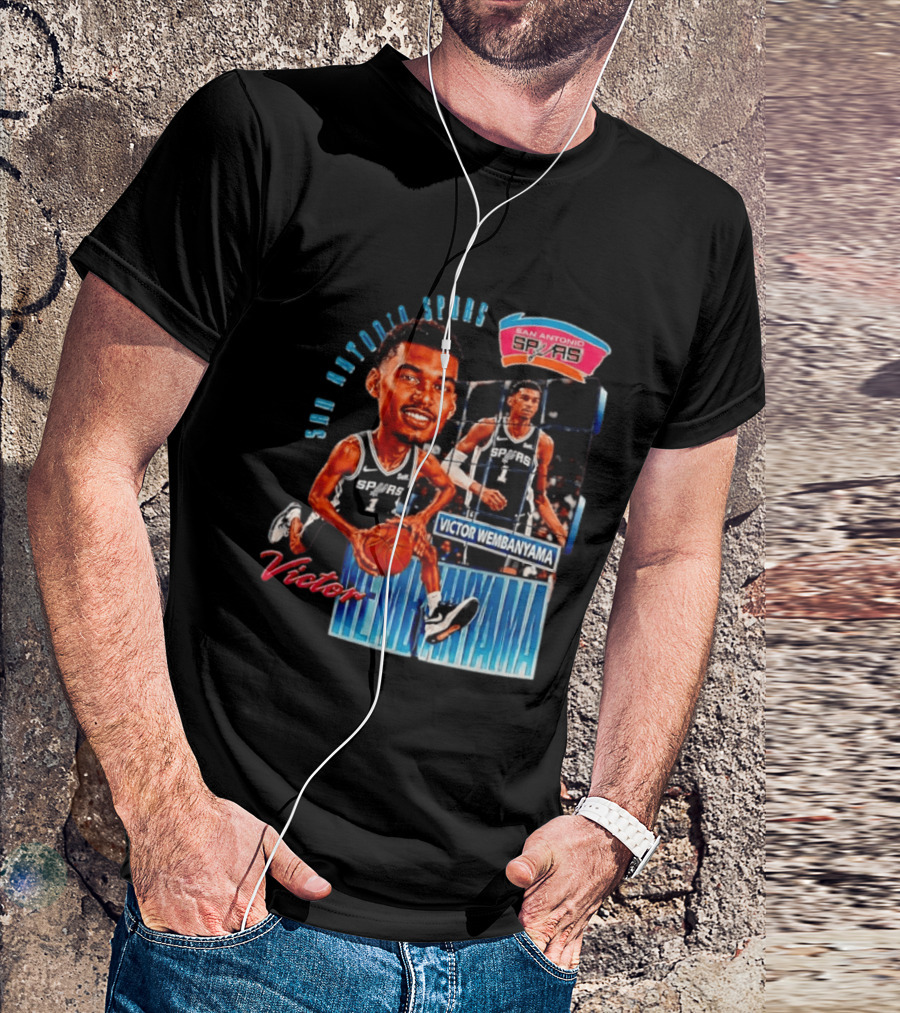 San Antonio Spurs Victor Wembanyama Basketball Caricature T-Shirt