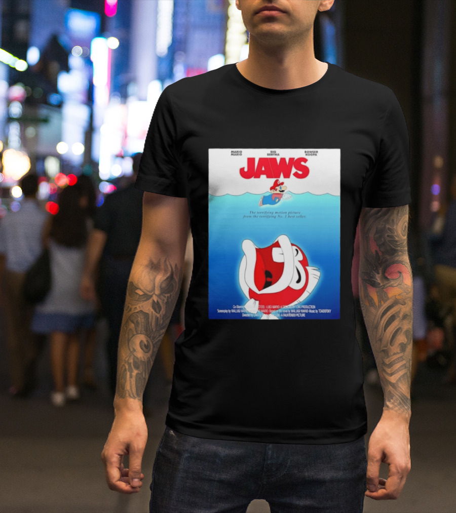 Mario Jaws Big Bertha Bowser Koopa Movie T-Shirt