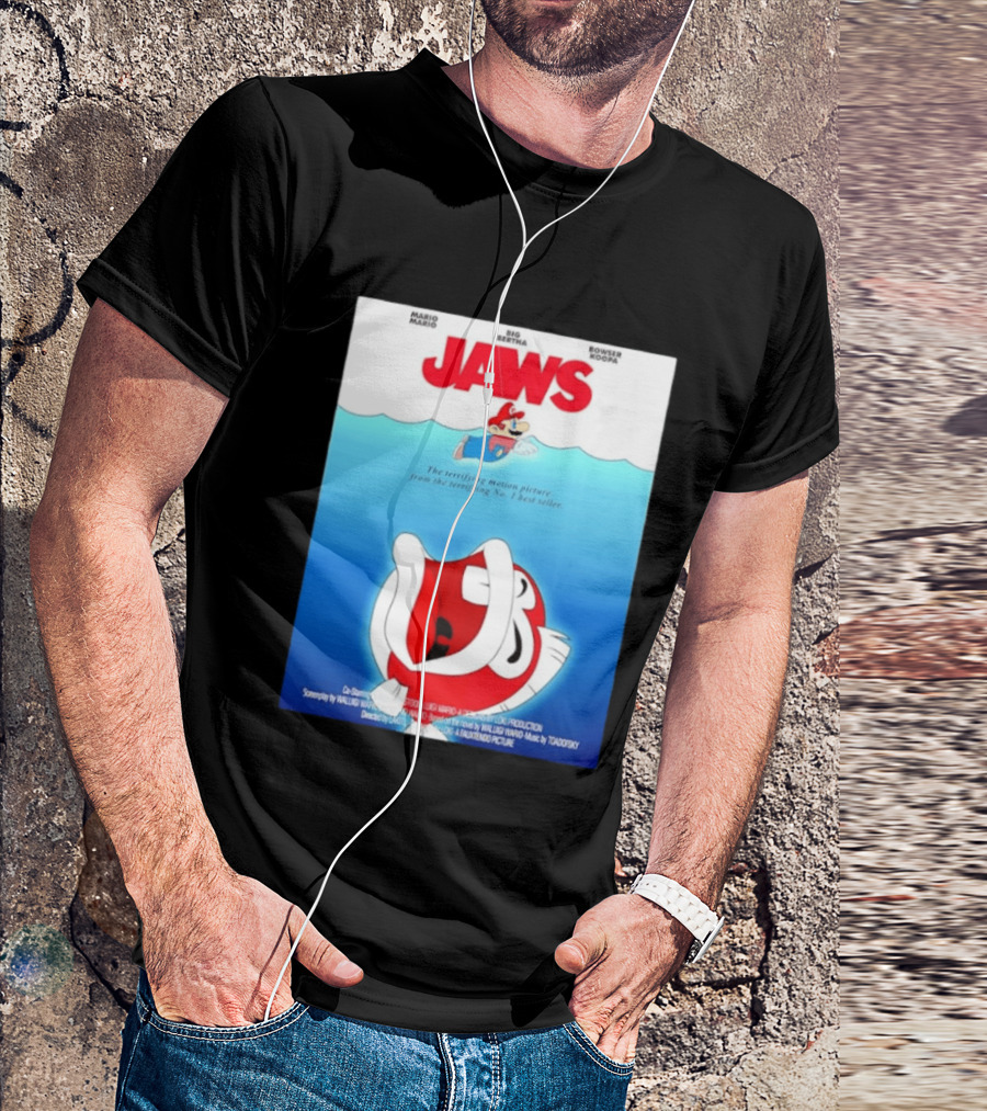 Mario Jaws Big Bertha Bowser Koopa Movie T-Shirt