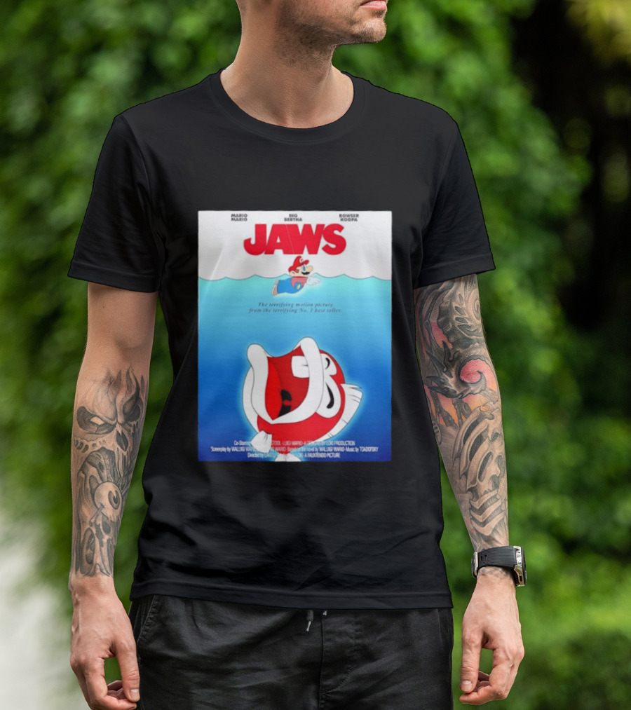 Mario Jaws Big Bertha Bowser Koopa Movie T-Shirt