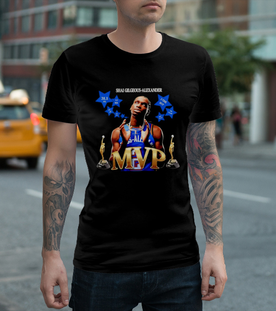 Shai Gilgeous Alexander MVP 31.1 Points 4.3 Rebounds Two Time MVP Champion T-Shirt