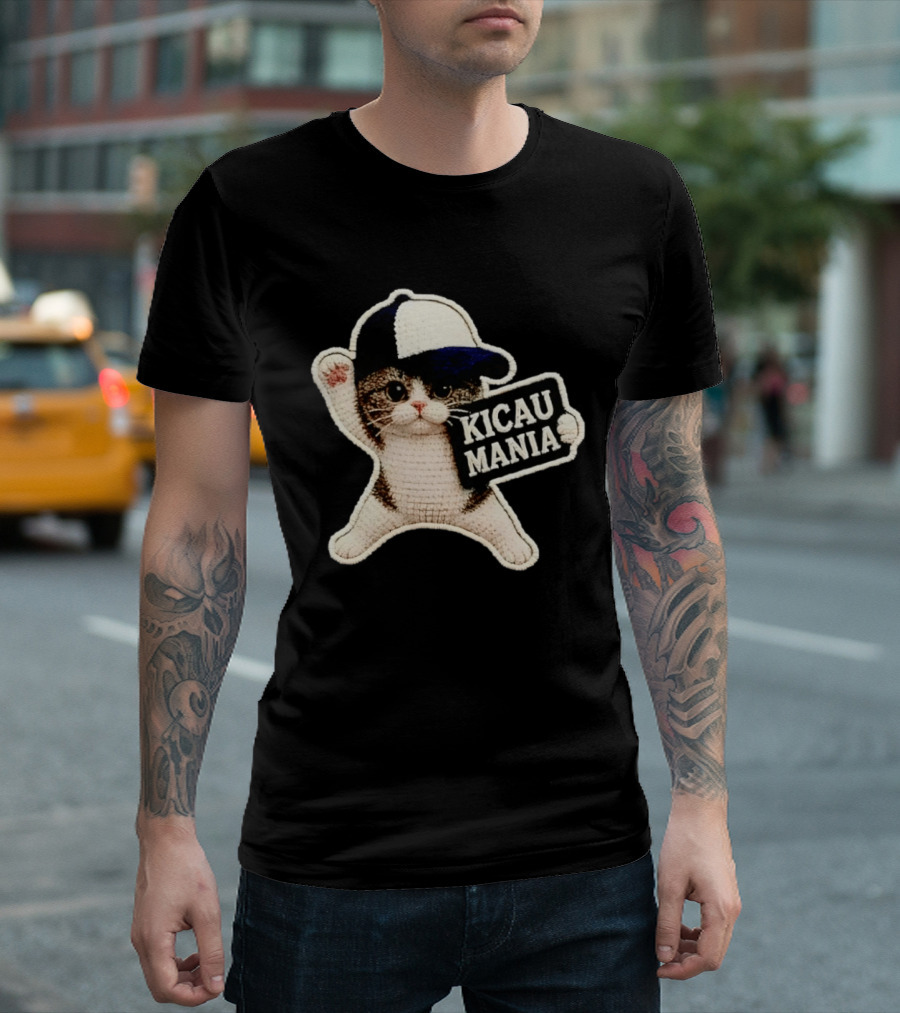 Kicau Mania Crochet Cat With Baseball Cap T-Shirt