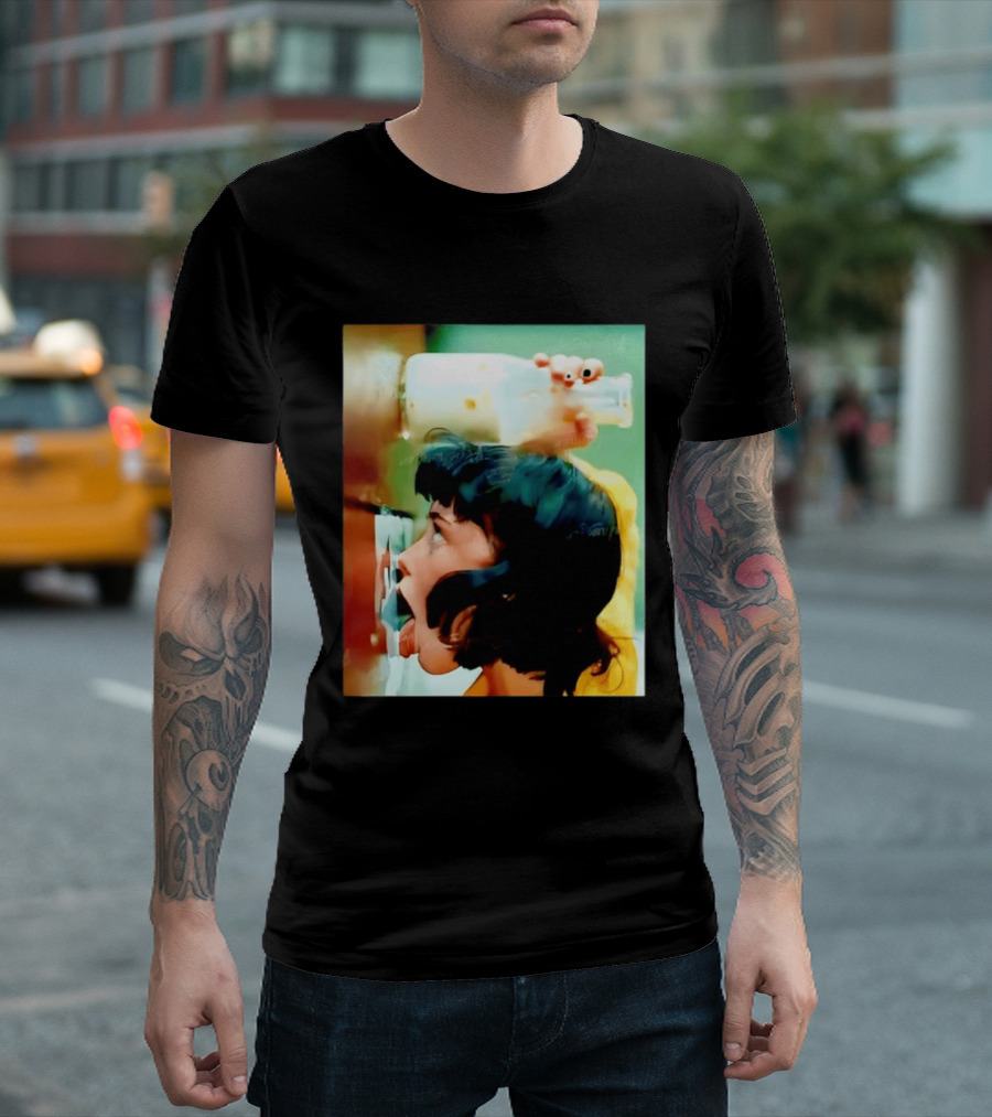 The Girl With Banging Head Licking Milk Scene T-Shirt