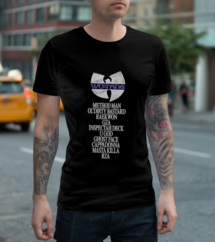 Wu Tang Clan Symbol With Members Method Man Ol Dirty Bastard Raekwon Ghostface Killah Inspectah Deck U God GZA Cappadonna Masta Killa RZA T-Shirt