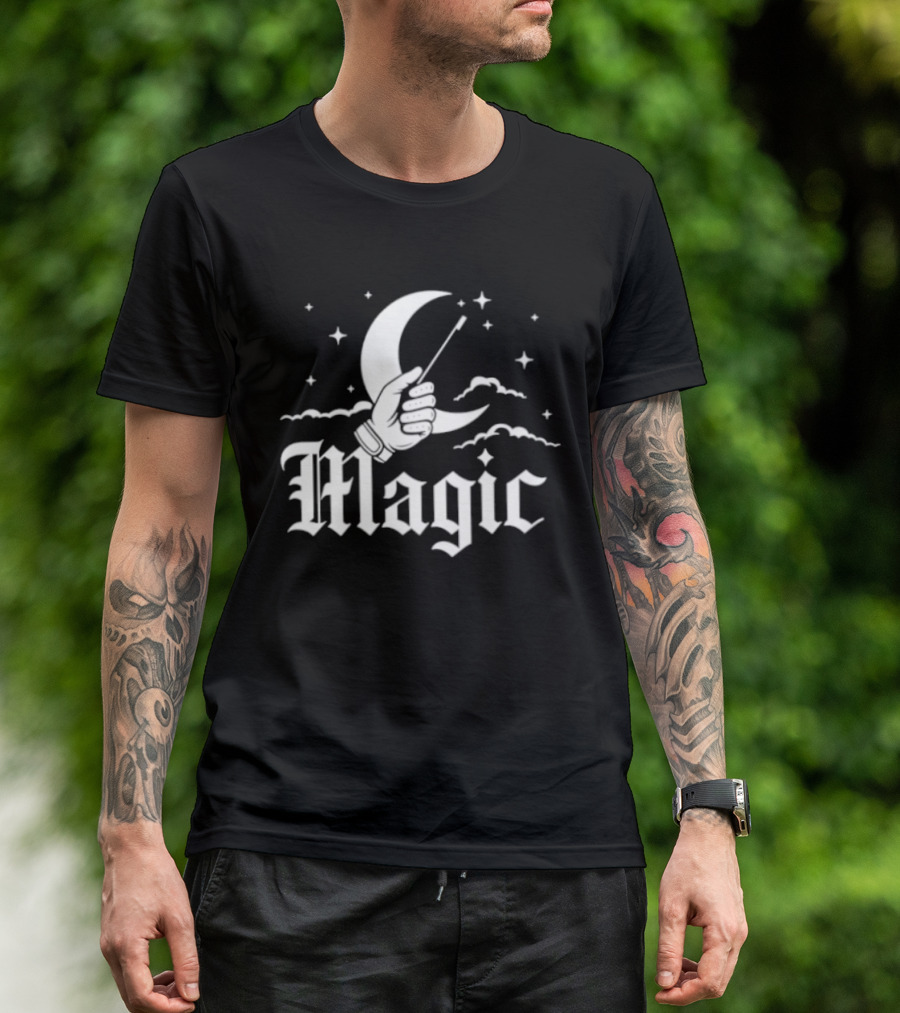 Magic Chicago White Sox Baseball Moon Hand Stars T-Shirt
