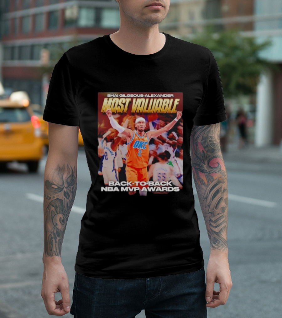Shia Gilgeous Alexander Most Valuable Okc Back To Back Nba Mvp Awards T-Shirt