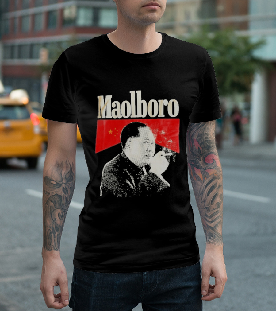 Maolboro Mao Zedong Chinese Flag Mashup T-Shirt