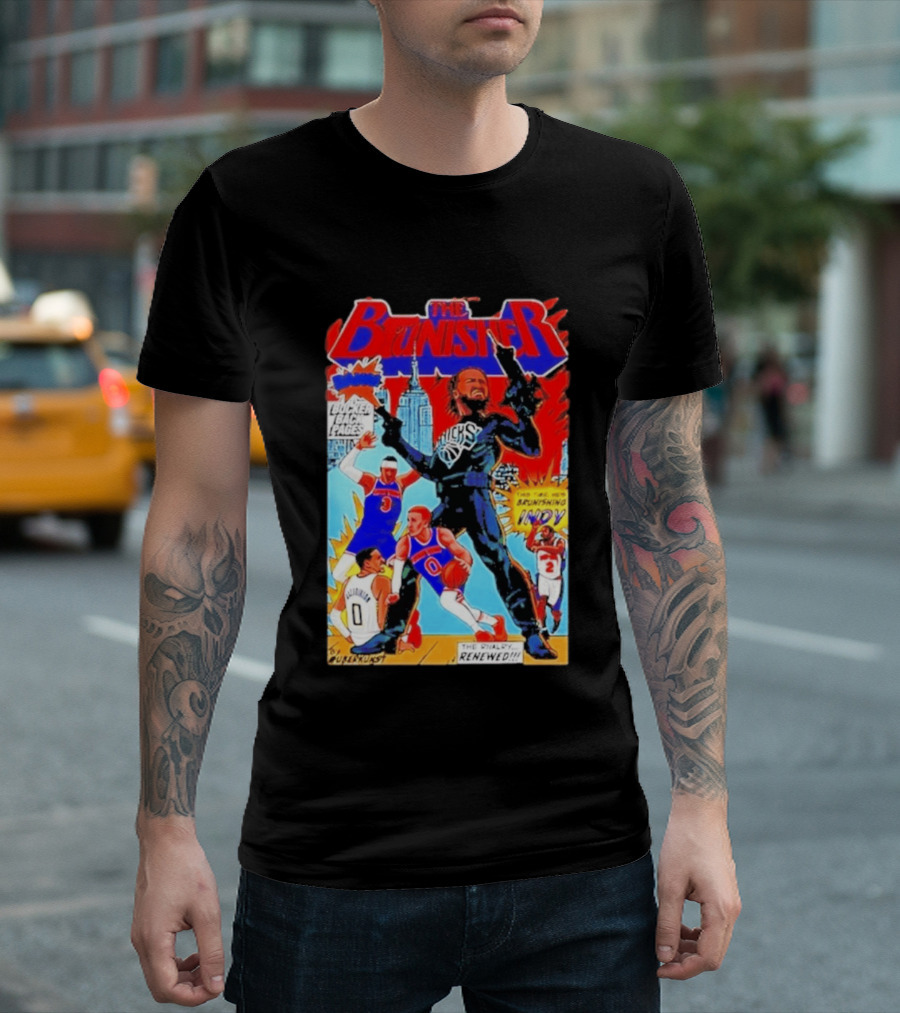The Brunisher Jalen Brunson Knicks Comics Empire State Mocks Indiana T-Shirt