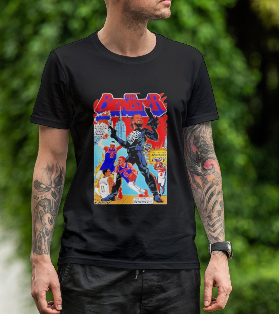 The Brunisher Jalen Brunson Knicks Comics Empire State Mocks Indiana T-Shirt