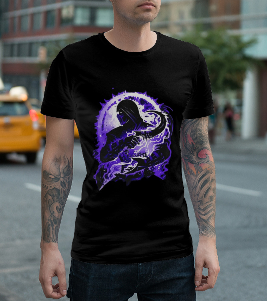 Noob Saibot Master Of The Shadow Mortal Kombat Dark Warrior Purple Aura T-Shirt