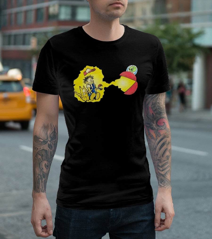 Pokémon Alien Nation Meets Pac Man Mashup T-Shirt