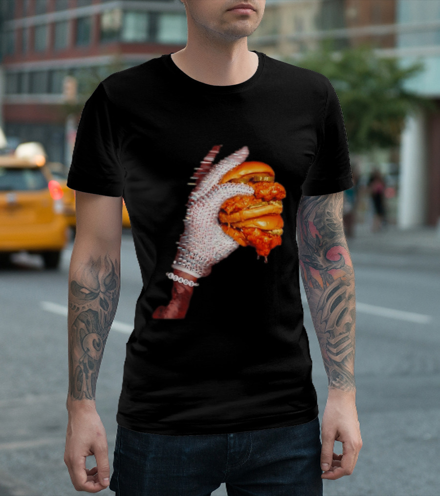 Shiny Gloves With Iceman Dreke Chicken Burger Meme T-Shirt