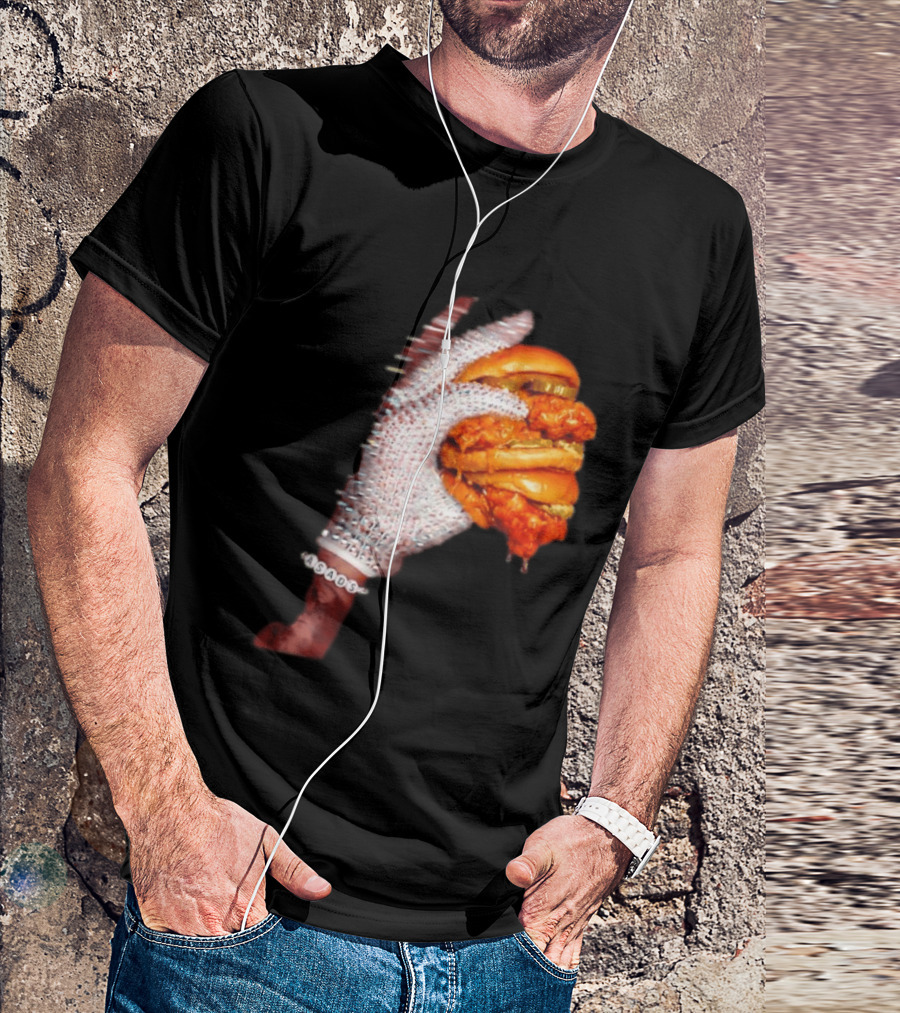 Shiny Gloves With Iceman Dreke Chicken Burger Meme T-Shirt