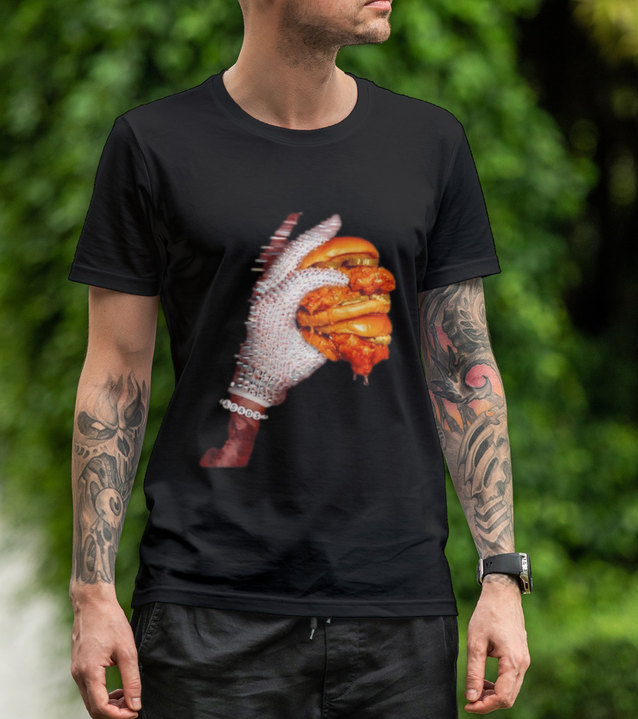 Shiny Gloves With Iceman Dreke Chicken Burger Meme T-Shirt