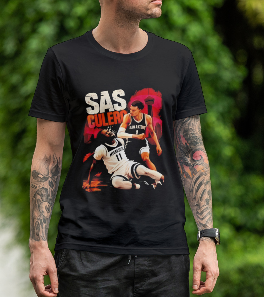 Sas Culero Victor Wembanyama Elbow Naz Reid Basketball 90s Style Retro Vintage 90s NBA T-Shirt