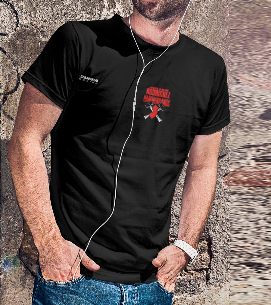 Zuffa Boxing Julian Rodriguez Hammer Hands Red Gloves Crossed Hammers T-Shirt