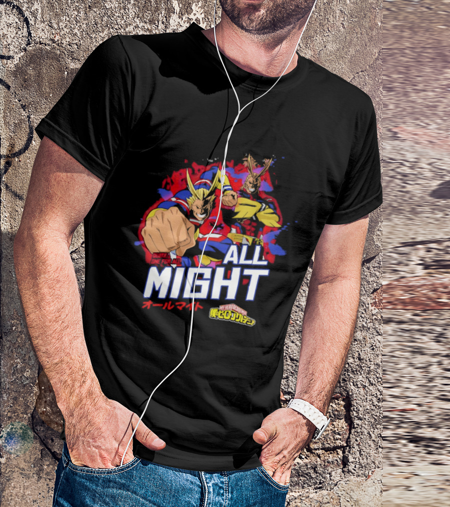 All Might My Hero Academia Anime Hero Iconic Character Art Quirk One For All T-Shirt