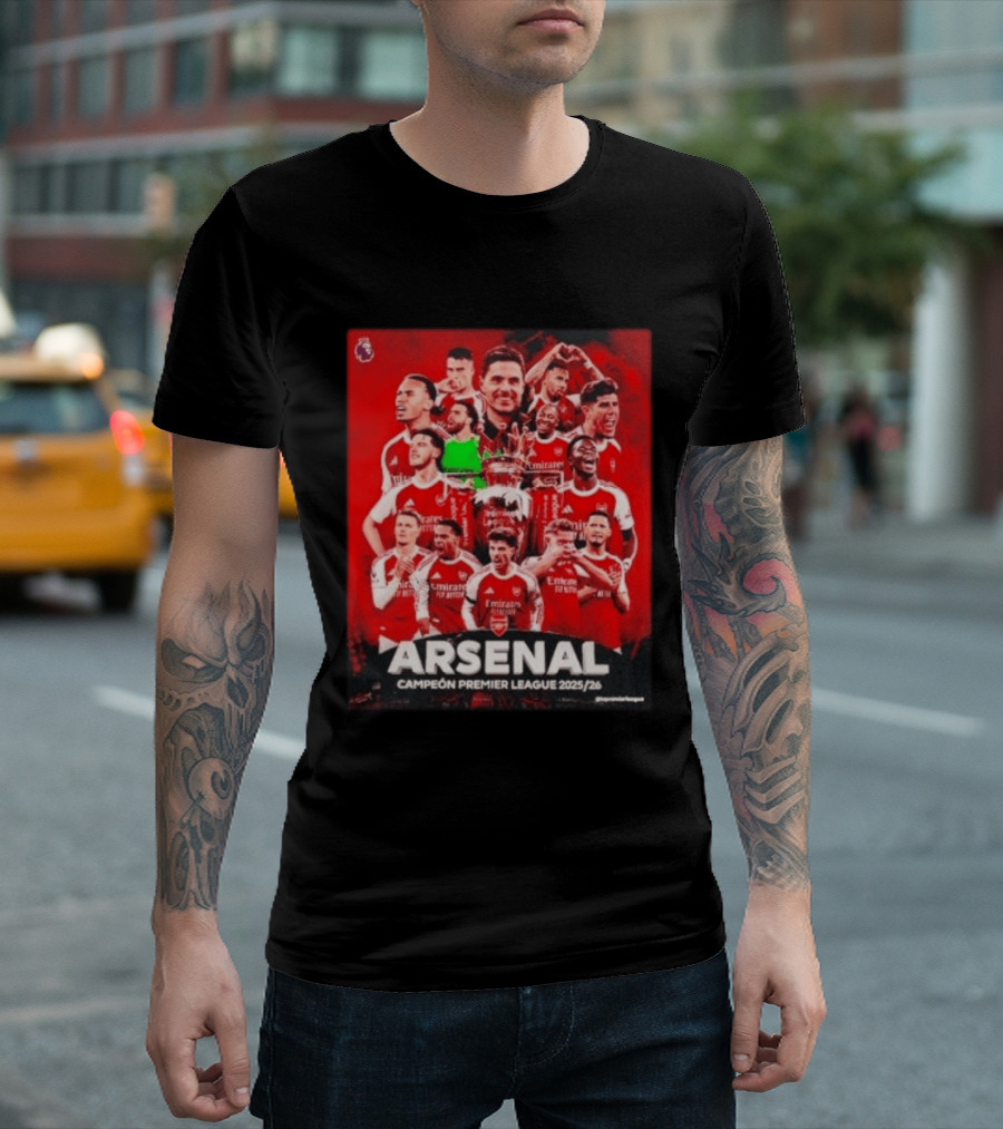 Arsenal Campeón Premier League 2025 2026 Team Players Celebration T-Shirt
