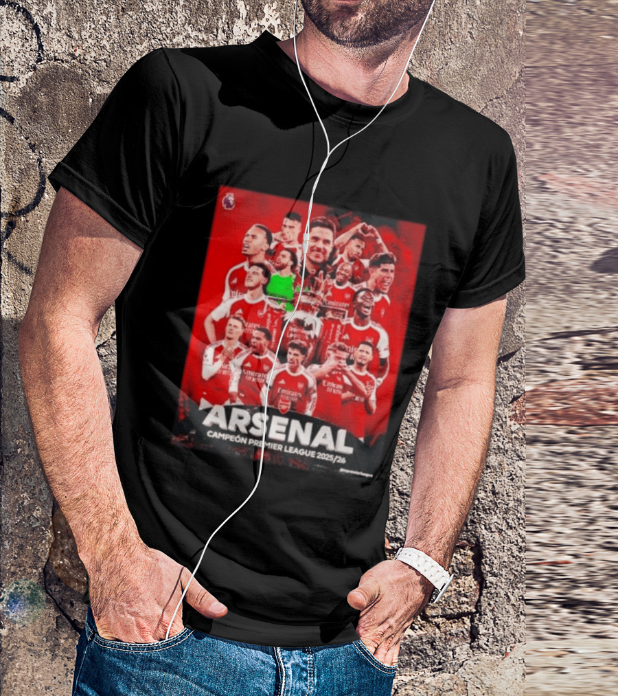 Arsenal Campeón Premier League 2025 2026 Team Players Celebration T-Shirt