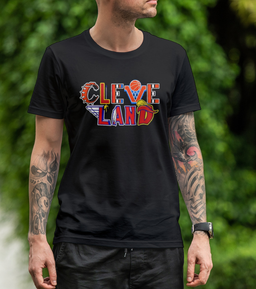 Cleveland Land Basketball Baseball Wings Cavalier Hat T-Shirt
