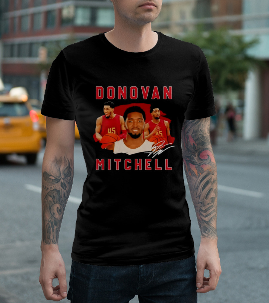 Donovan Mitchell Cleveland Basketball 45 Signature T-Shirt
