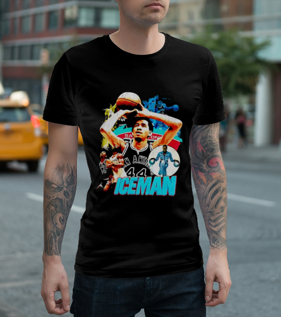 George Gervin Iceman San Antonio Spurs 44 Basketball Legend T-Shirt