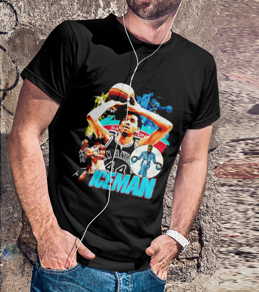 George Gervin Iceman San Antonio Spurs 44 Basketball Legend T-Shirt