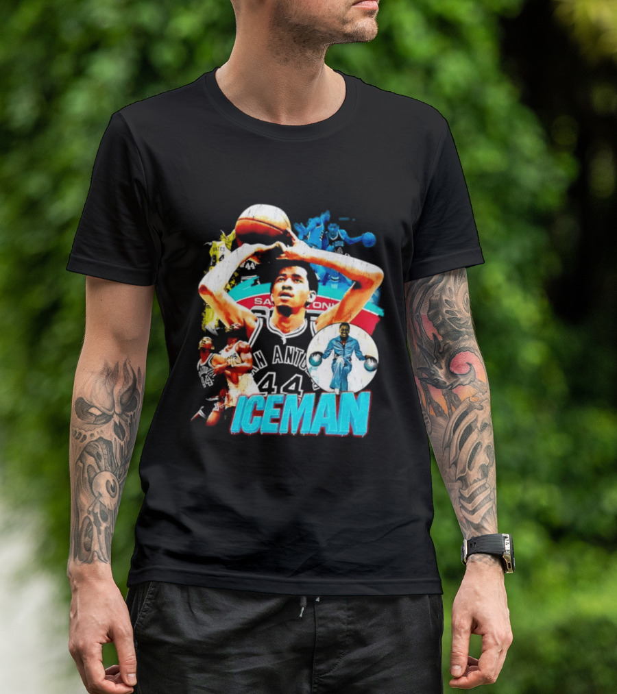 George Gervin Iceman San Antonio Spurs 44 Basketball Legend T-Shirt